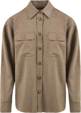Drumohr Bruine Shirt Lj 619Cct 545 Model - Dames - Overhemden - Bruin - 2XS - Overhemden