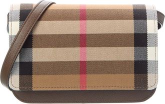 Burberry Madison Check Canvas & Leather Crossbody