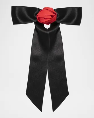 Jennifer Behr Silk Rosette Bow Barrette