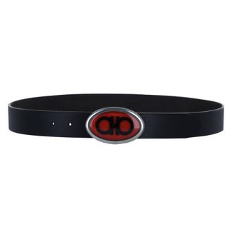 Ferragamo Custom Buckle Fixed Belt, Size 95