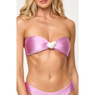 L*Space Luminescent Strapless Bikini Top in Mauve at Nordstrom, Size Medium