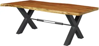Massivmoebel24 Tavolo Da Pranzo In Legno Di Acacia 180x110x76 Acacia Naturale Laccato Iron Label 185