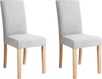 Beliani Beliani - Conjunto De 2 Sillas De Comedor Tapizadas En Tela Gris Con Patas De Madera Broadway