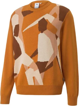 Puma Players Lounge Knit Crew Neck Brown 535804-66