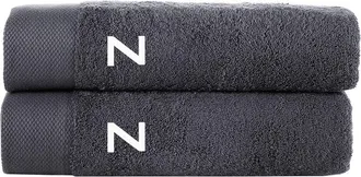 Brooks Brothers Set Of 2 Monogrammed Bath Towels