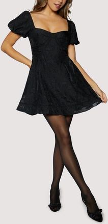 Lost + Wander Petal Veil Jacquard Minidress in Black at Nordstrom, Size X-Small