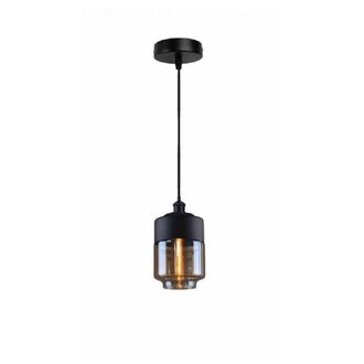 Trade Shop Trade Shop Traesio - Trade Shop - Lampadario A Sospensione Vintage Soffitto Attacco E27 Effetto Ambrato Nero Lp-14