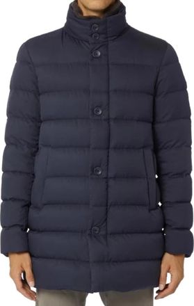 Herno Blauwe Lange Pufferjas - Heren - Winterjassen - Blauw - 4XL - Polyester - Jassen