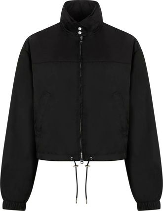 Prada Light Jackets, female, Black, Size: XS Nylon Jacket with Zip
