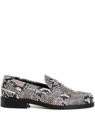 Essentiel snake-effect loafers - Black