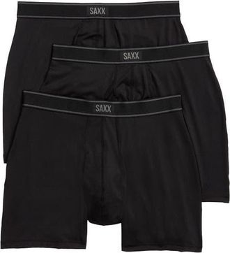 Saxx Assorted 3-Pack Daytripper Comfort Stretch Boxer Briefs in Black at Nordstrom, Size X-Large