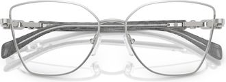 Michael Kors 0mk3090 Sleek Silver Cat-Eye Eyeglasses with Textured Temples
