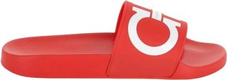 Ferragamo Womens Logo-Motif Slide Sandal In Red