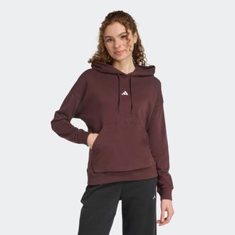 adidas Kapuzensweatshirt ADIDAS SPORTSWEAR W SL FT HD, Damen, Gr. XS, shadow braun, wei&szlig;, Obermaterial: 70% Baumwolle, 30% Polyester, angesetztes B&uuml;ndchen, S