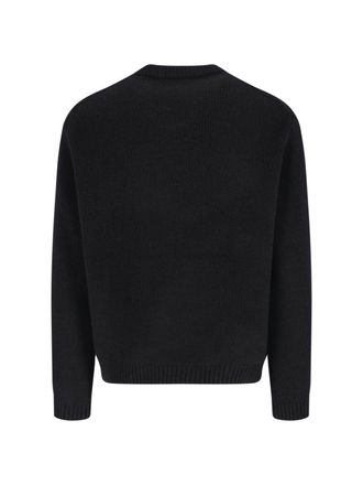 Maison Kitsun&eacute; Maison Kitsune Fox-Embroidered Merino Wool Sweater - Black