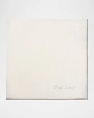 Ralph Lauren Men & apos;s Tipped Linen Pocket Square