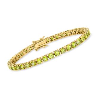 Ross-Simons Peridot Tennis Bracelet in 18kt Gold Over Sterling