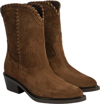 Desa Woman Boots - Suede Upper, Slip-On Style with Easy Zip, Flat Heel, Breathable | Brown - 39
