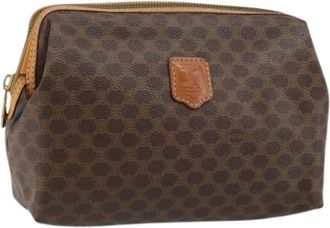 Celine Pre-owned Clutches, female, Brown, Size: ONE SIZE Pre-owned Macadam Canvas Pouch