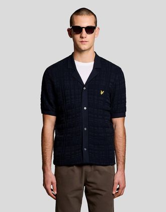 Lyle & Scott Lyle And Scott Mens Revere Collar Knitted Resort Shirt - Size: Regular/34