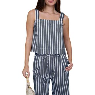 Blu Pepper Stripe Square Neck Tank in Navy at Nordstrom Rack, Size Medium