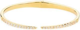 Nordstrom Open Hinged Cubic Zirconia Cuff in Clear- Gold at Nordstrom Rack