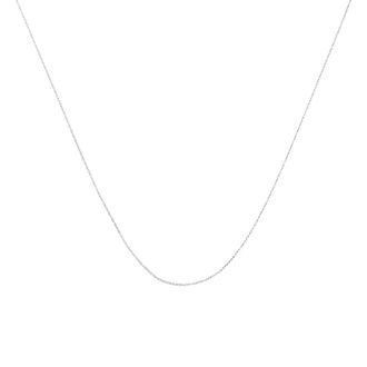 House of Brilliance Solid 10k White Gold 0.5MM Rope Chain Necklace. Unisex Chain - Size 18 Inches