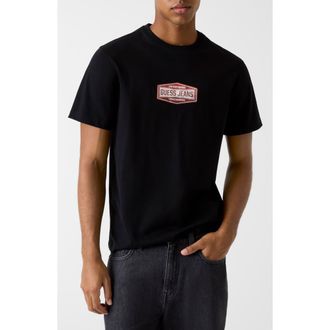Guess Trademark Regular Fit Cotton Graphic T-Shirt in Black-Dark at Nordstrom, Size X-Large