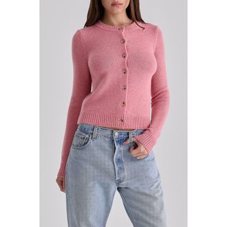 House of CB Signature Flamingo Pink Merino Wool Blend Cardigan at Nordstrom, Size X-Small
