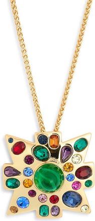 Kenneth Jay Lane Multi Stone Pendant Necklace in Gold at Nordstrom Rack