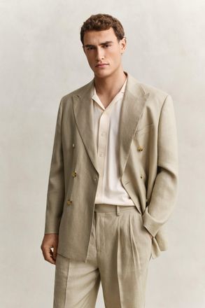 GANT Men Linen Suit Jacket (48) FADED BEIGE