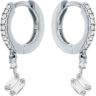 Suzanne Kalan 18K white gold diamond hoop earrings - Silver