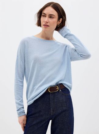 Contemporaine Womens Reprocessed linen striped sweater