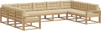 vidaXL Conjunto De Sof&aacute;s De Exterior 9 Uds. Y Beige Vidaxl
