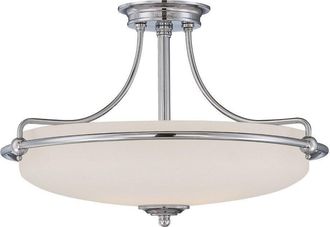 Netlighting Griffin 4 Light Semi Flush Ceiling Light Antique Nickel E27
