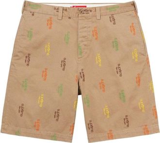 SUPREME Classic Logo Chino Shorts Tan SUP-SS23-198