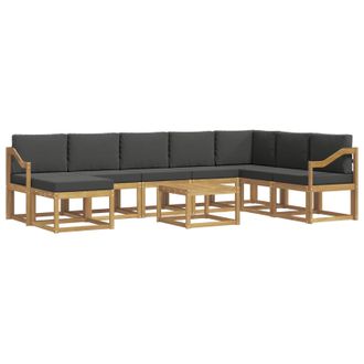 vidaXL Conjunto De Sof&aacute;s De Exterior 9 Pcs Blanco Y Antracita Vidaxl