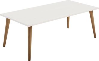 HOGAR 24 Mesa de Centro Fija Color Blanco y Encerado. Medidas: 100 x 50 cm