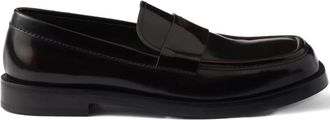Prada brushed leather loafers - Brown