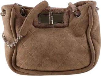 Chanel Borsa a spalla Pre-owned in camoscio e pelliccia - - Pre-owned - Donna - Marrone - ONE SIZE