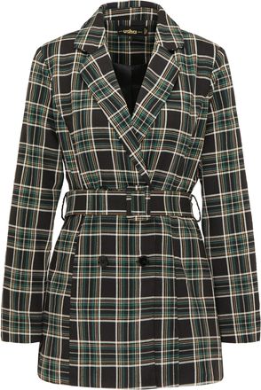 Usha Blazer Dames Zwart Wit Groen