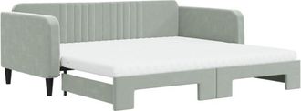 vidaXL Vidaxl - Sof&aacute; Cama Nido Con Colch&oacute;n Terciopelo Gris Claro 100x200 Cm