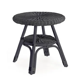 BIZZOTTO Bizzotto Tavolino Allis Midnight In Rattan Con Intreccio In Midollino &Oslash;52x52h