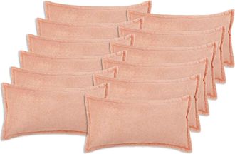 vidaXL Funda De Almohada 12 Pcs Houten Rosa 40 X 80 Cm Boucl&eacute; Vidaxl