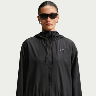 Nike Womens Nike Sportswear Loose Hooded UV Jacket in Black | IM8161-010