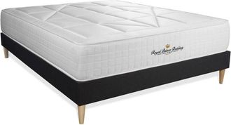 Royal Palace Bedding Royal Palace Bedding - Base Tapizada Negro + Colch&oacute;n Con Muelles Y Viscoel&aacute;stica 160 X 200