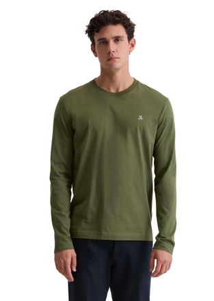 Marc O'Polo Langarmshirt MARC OPOLO, Herren, Gr. XXL, dried herb, Jersey, Obermaterial: 100% Baumwolle, Rundhals, Shirts Langarmshirt