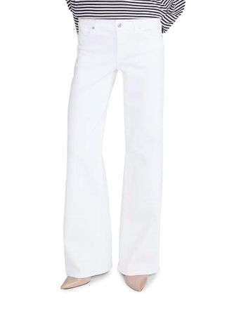 Frame Denim Le Slim Palazzo Jean In White