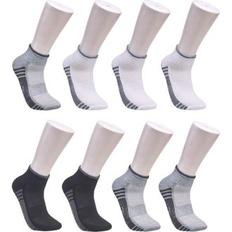 Ed Hardy Athletic Half Cushion Quarter Sock 8-Pack in Grey White Black at Nordstrom