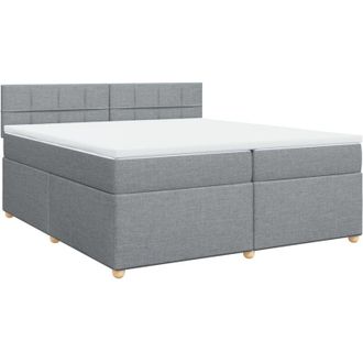 vidaXL Cama Box Spring Con Colch&oacute;n Tela Gris Claro 200x200 Cm Vidaxl